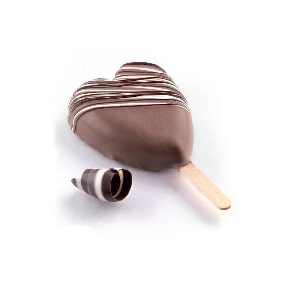 Louis Tellier GEL03M - Gel Heart Ice Cream Mold, 15-1/2" x 11-1/2", 6 Silicone Cavities - 1/Pack