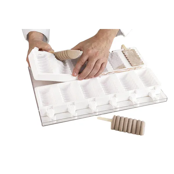Louis Tellier GEL04TANGO - Gel Tango Ice Cream Pop Mold, 15-1/2" x 11-1/2", 6 Silicone Cavities - 1/Pack