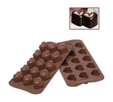 Louis Tellier SCG01N Chocolate Mold, Heart-Shaped Flexible Silicone, 24"x16", Freezer-to-Oven Safe