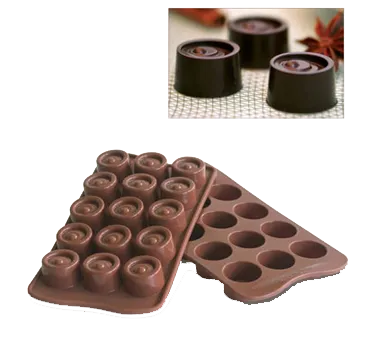 Louis Tellier SCG04N Chocolate Mold, Silicone, 15 x 0.34 oz, 24" x 16", Freezer-to-Oven/Microwave