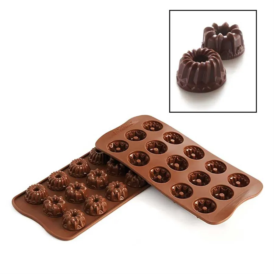 Louis Tellier SCG19 Chocolate Mold, 1.1" Dia x 0.59" H, -76°F to +446°F, Microwave Safe, Italy