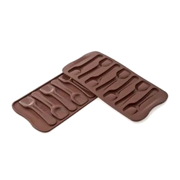 Louis Tellier SCG28 - Flex Silicone Chocolate Mold, 3-3/4" x 1" x 2/3", 7 x 1.5 oz, Microwave Safe