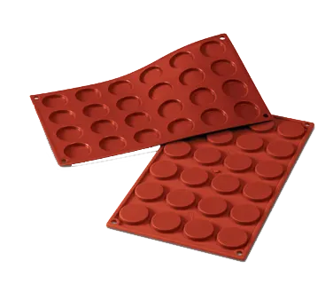Louis Tellier SF030 Siloconflex Mini Mold, Red, 24 Sec 0.20"H x 1.37" Dia., Pure Silicone Non-Stick
