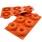 Louis Tellier SF170 Silicone Mold, Red, 6 pcs 3" Ø, 3-1/3 oz, -76°F to +446°F, Dishwasher Safe Italy