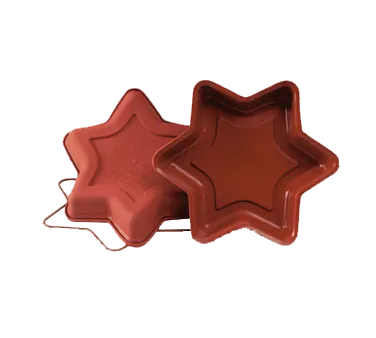 Louis Tellier SFT201 Star Baking Mold, 10-1/4" Dia x 1-9/16" H, Food‑Grade Silicone, Non‑Stick