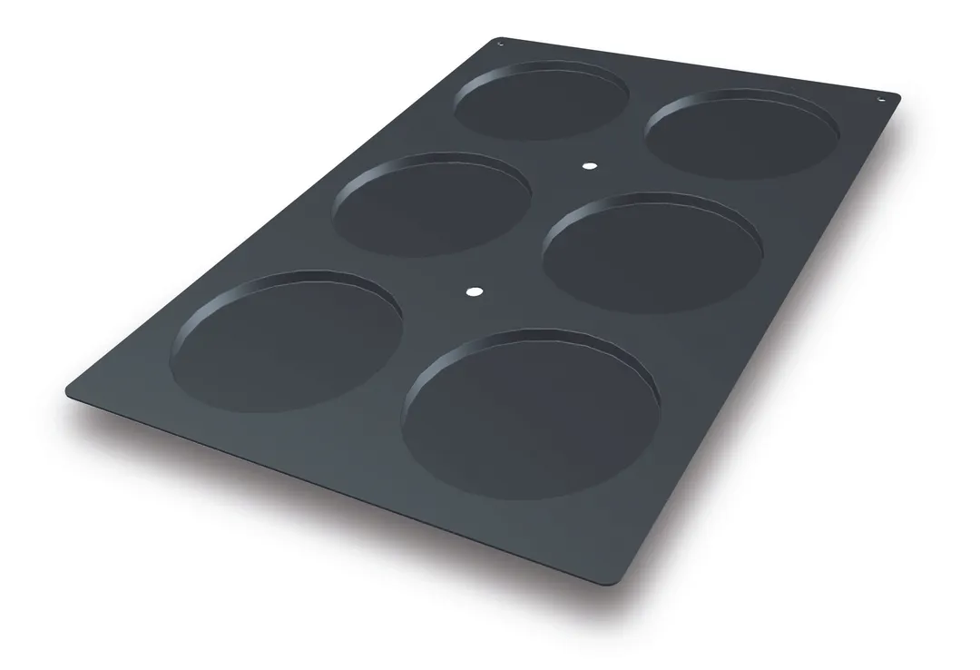 Louis Tellier SQ012 Silicone Food Mold, 6.3" Diameter x 0.39" Height, 6 Disc Set, Dishwasher Safe