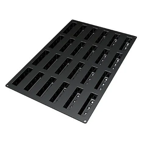 Louis Tellier SQ023 - Flexible Black Silicone Pastry Mold, 24‑Cup, Microwave & Dishwasher Safe