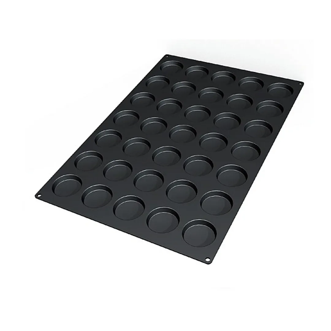 Louis Tellier SQ044 Black Silicone Pastry Mold, 35 1‑1/10 oz, 30‑48, Mic/Frz/Dsh Safe, Made In Italy