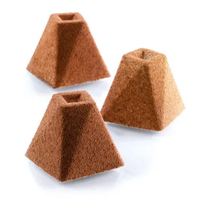 Louis Tellier SQ046 - Black Silicone Pyramid Mold, 77 × 0.37 oz, Microwave & Dishwasher Safe, Italy