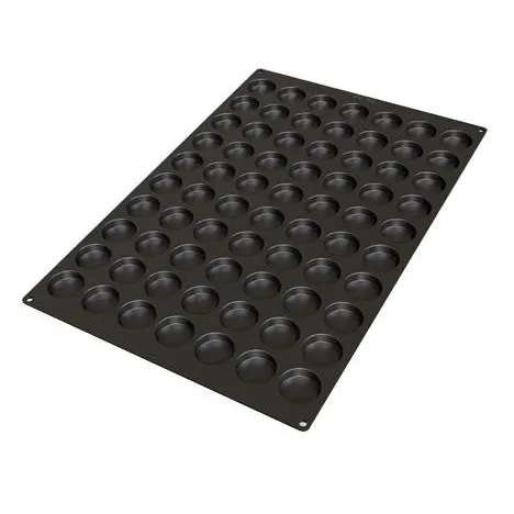 Louis Tellier SQ050 Flexible Black Silicone Baking Mold, 70 Half‑Ounce Pieces – Made in Italy