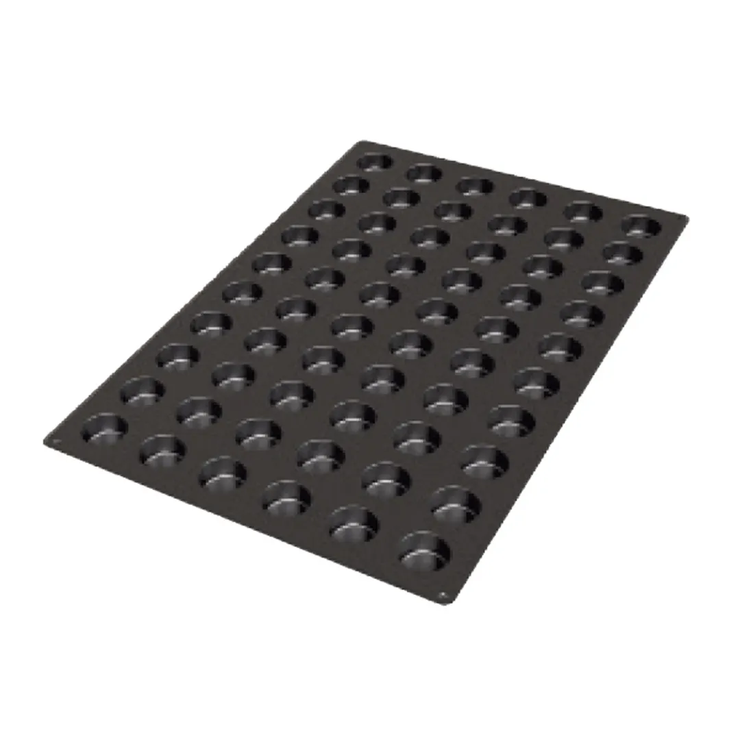 Louis Tellier SQ055 Flex Silicone Muffin Mold, Black, 60‑Piece, 24‑29 Cmp, MW/Freezer Safe, Italy