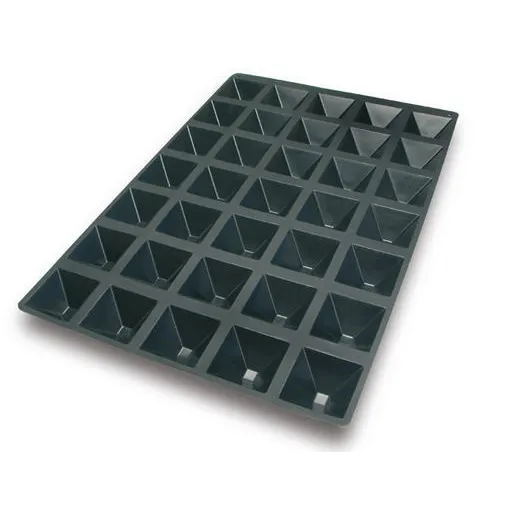 Louis Tellier SQ057 - Black Silicone Pastry Mold, 35 × 3.9 oz, Microwave Safe, Non‑Stick, Italy