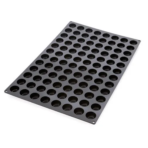 Louis Tellier SQ061 Silikomart Mold, 96 Pcs ½-oz Black Non-Stick Silicone - 70-120 Compartments