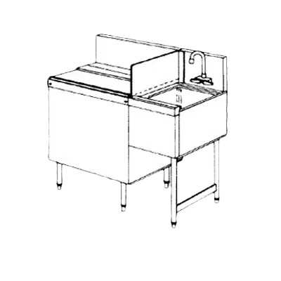 Perlick 7054SR S.Steel Underbar End Splash, Right Side, 6" Width - TSS Series Replacement Part