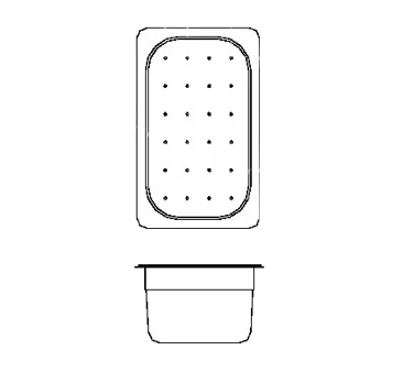Perlick 7055-48 - Perforated Wet Waste Pan, 7 Quart Capacity - Stainless Steel