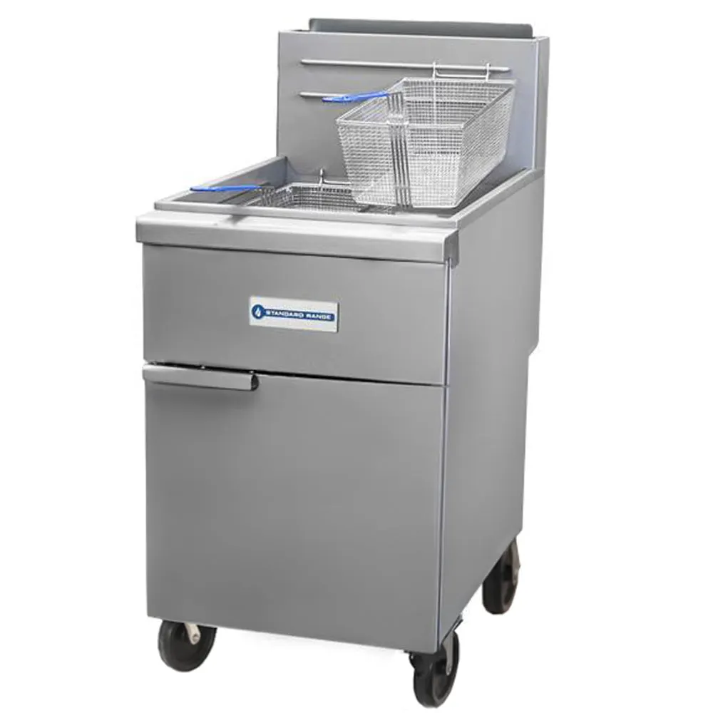 Standard Range SR-F5-NG 21" Floor Model Gas Deep Fryer, Full Pot, Natural Gas, 80 Ibs, 150.000 BTU