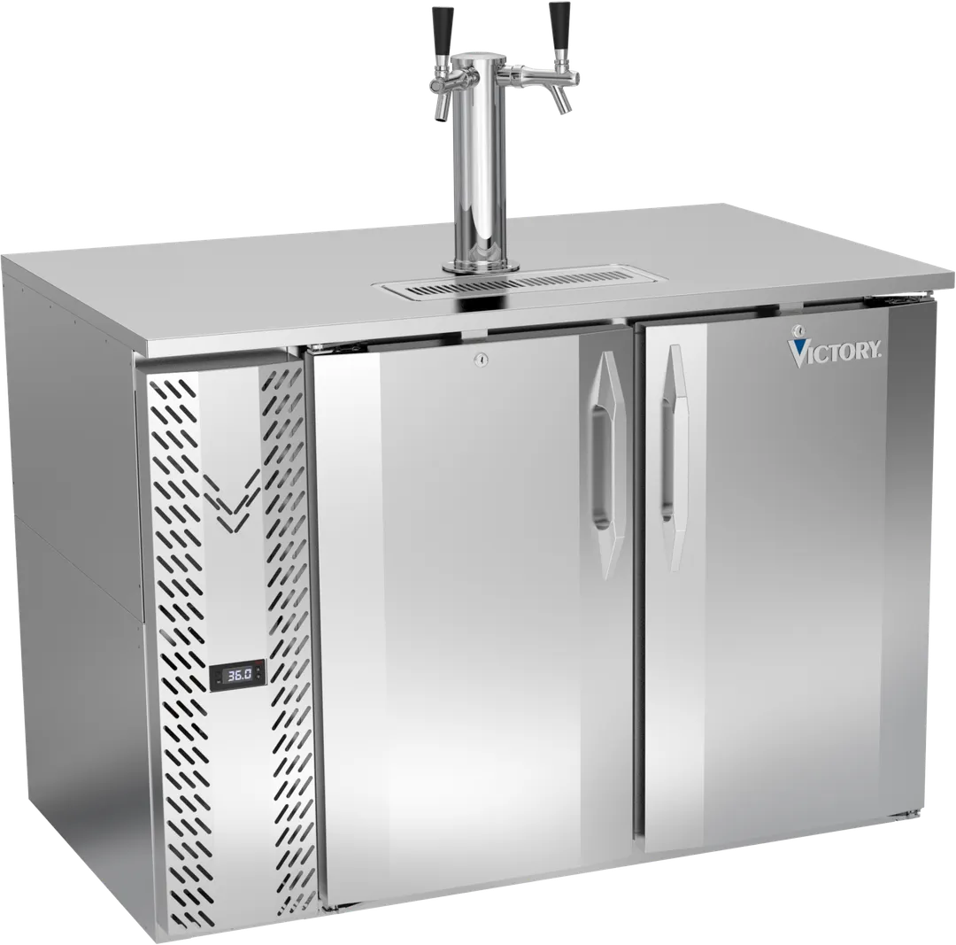Victory VDD48HC-S Keg Cooler, 48" x 30-1/8" x 49-5/16", Steel, 2‑Keg, 2 Faucets, R290
