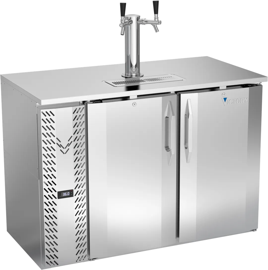 Victory VDDN48HC-S Draft Beer Cooler, 2‑Door 2 ½‑Barrel R290