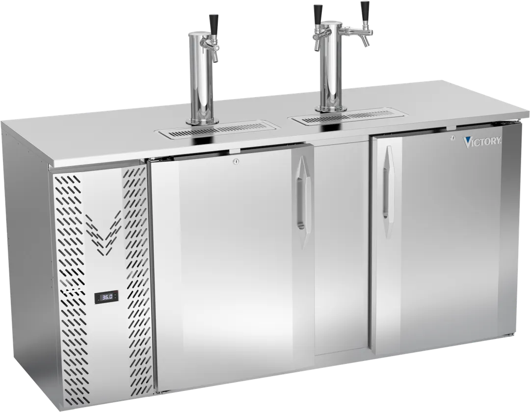 Victory VDDN68HC-S Direct Draw Keg Cooler, 68" x 26" x 49" H, 18.24 cu ft, 3‑4 Keg, 2 Types R290