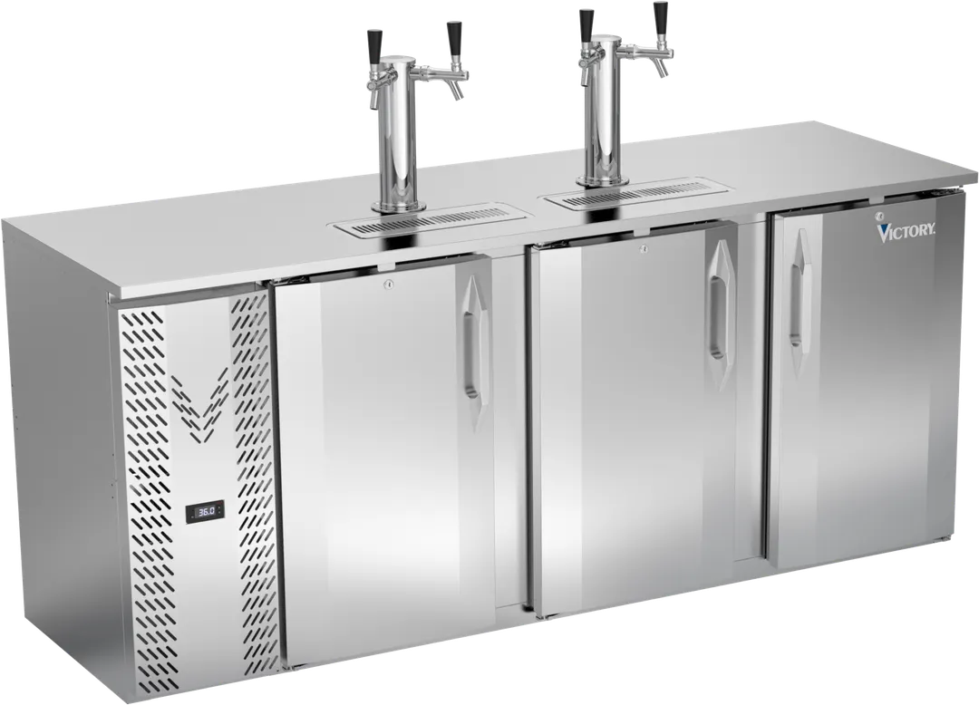 Victory VDDN78HC-S Draft Beer Cooler 78"W x 26-1/8"D x 49-7/8"H, 4 Kegs, Faucet Towers, R290, 1/3 HP