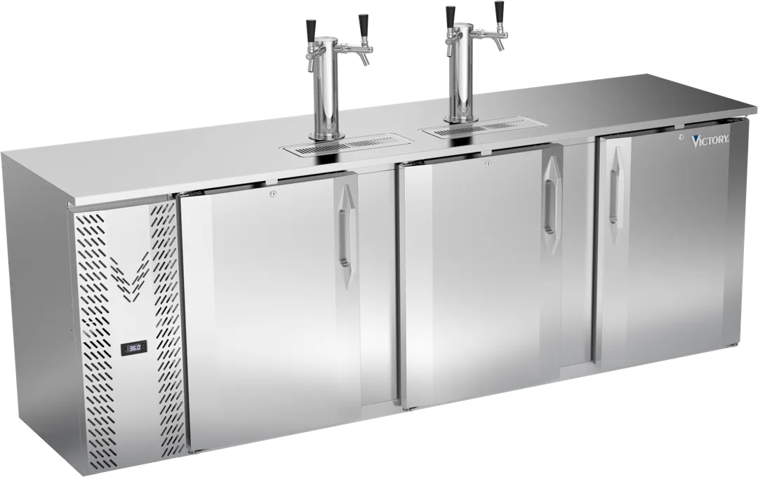 Victory VDDN94HC‑S Keg Cooler, 94"W x 26-1/8"D x 49-5/16"H, 5-Barrel Capacity, Top, Faucets, R290