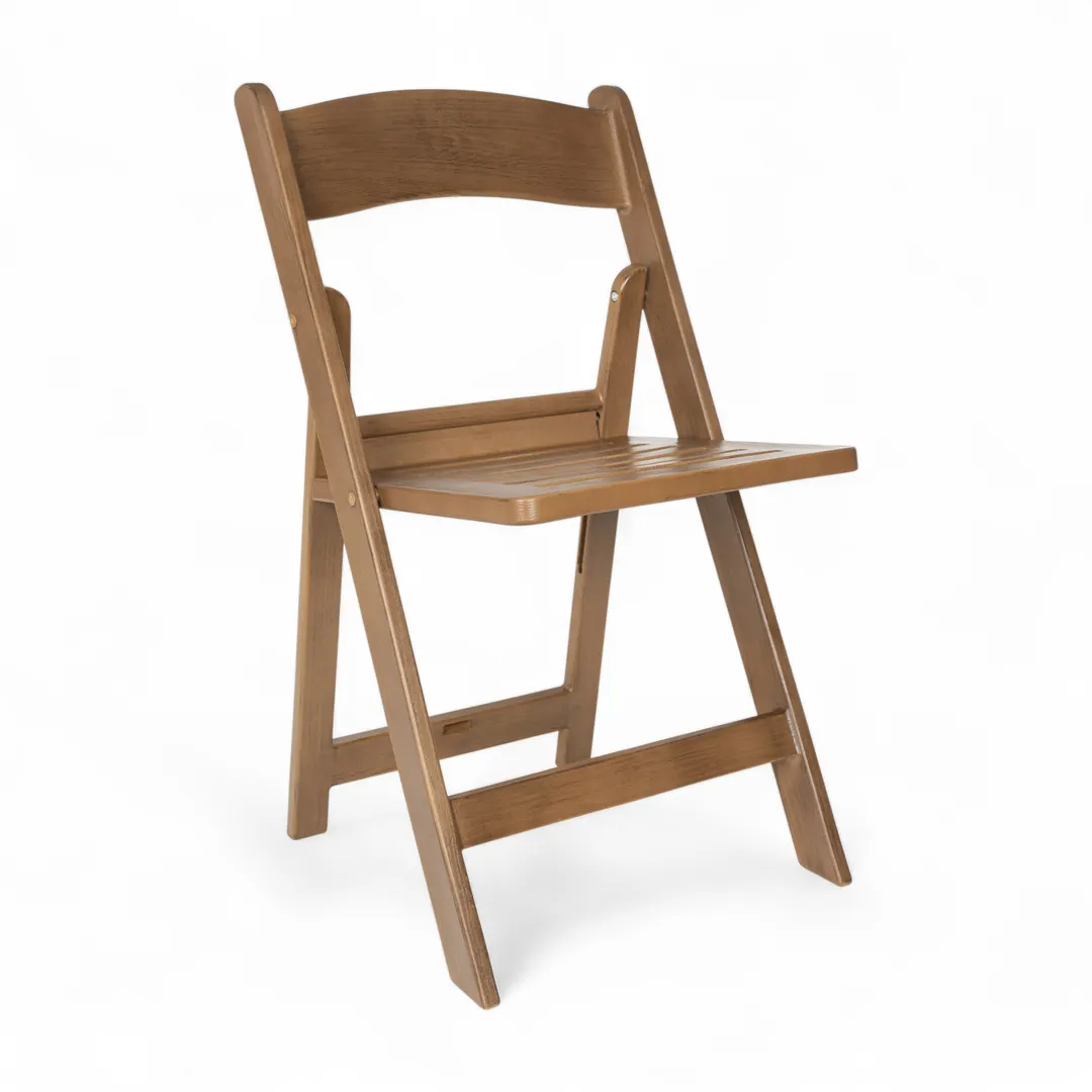 Flash Furniture LE-L-1-CHSNT-SLAT-GG Hercules Series Folding Event Chair, 800 lb, Wood Look Resin, Slatted Seat, Chestnut
