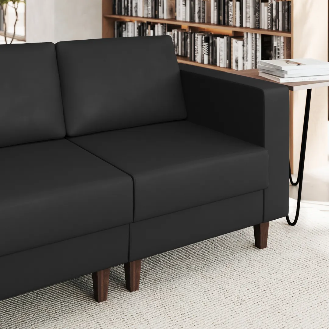 Flash Furniture ZB-8921C-RA-BLK-GG Hercules Artemis Reception Chair, 28.25W x 31.5D, LeatherSoft Upholstery, USB Ports, Black