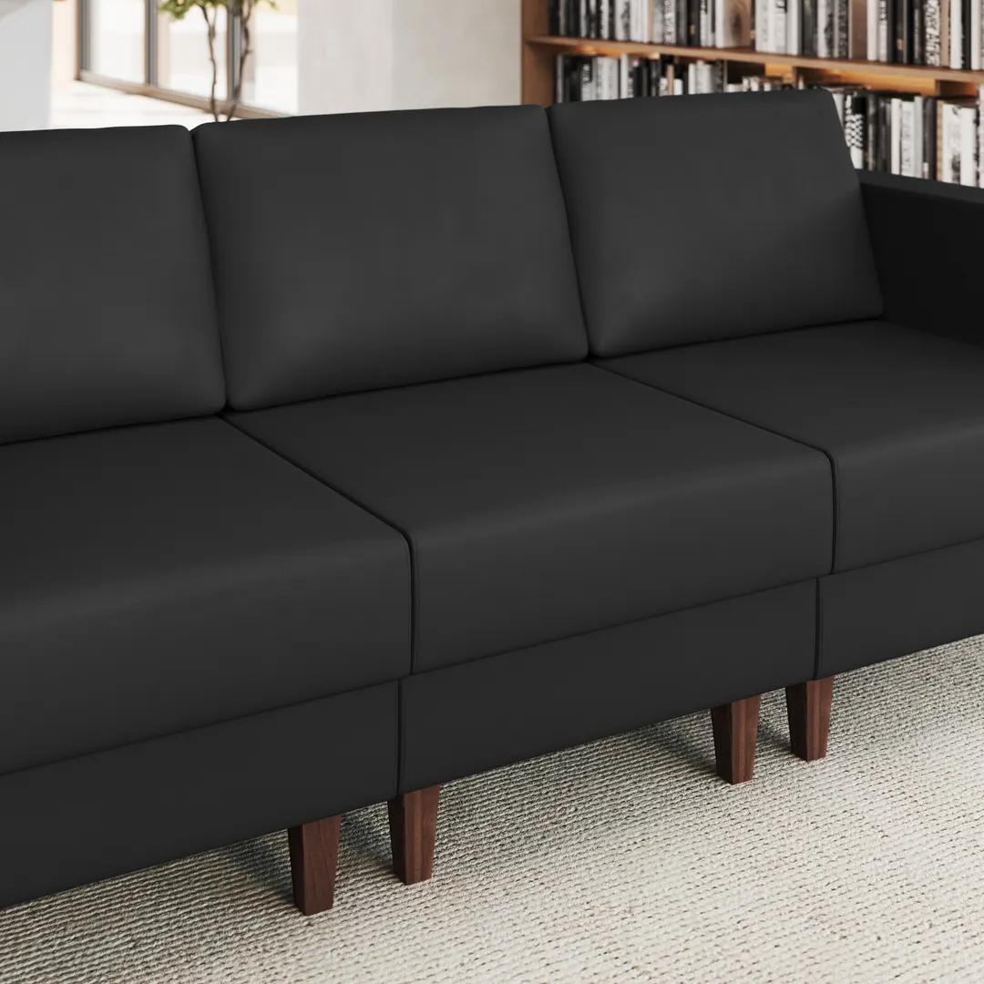 Flash Furniture ZB-8921M-BLK-GG Artemis Reception Chair, 28.25W x 31.5D x 31.75H, LeatherSoft Upholstery, Black