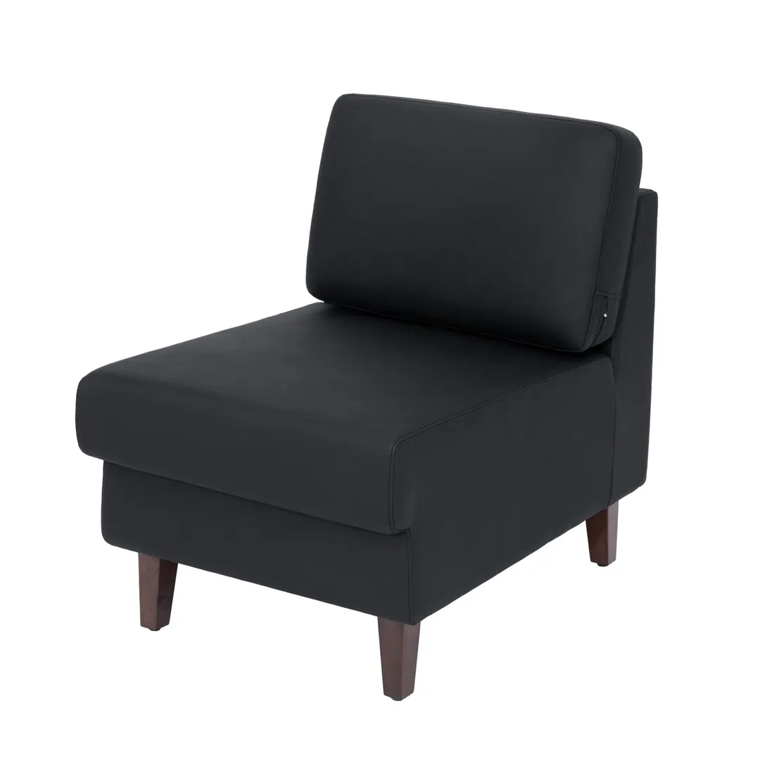 Flash Furniture ZB-8921M-BLK-GG Artemis Reception Chair, 28.25W x 31.5D x 31.75H, LeatherSoft Upholstery, Black