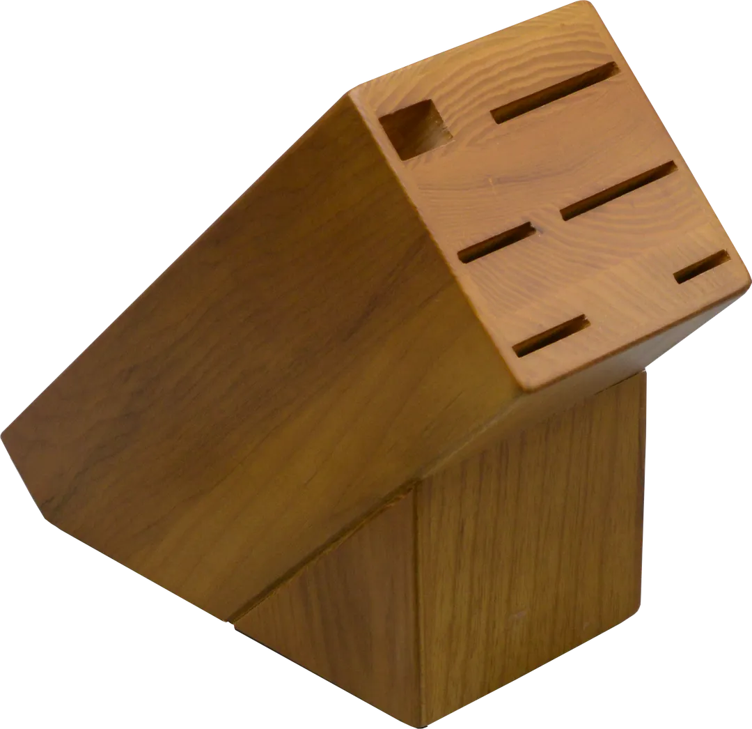 Dexter #1-S6 Traditional Slant Block Knife Rack, 6‑Slot Wood Block, 12" Length, Kitchen Storage