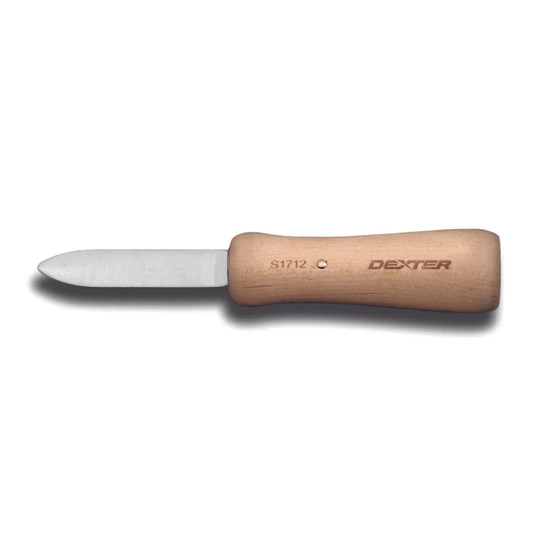 Dexter 10080 Oyster & Clam Knife, 2.75" Blade, Wood Beech Handle, DEXSTEEL Steel, Made in USA