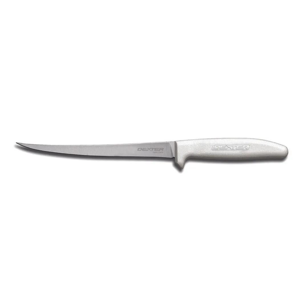 Dexter 10613 Sani‑Safe 7" Fillet Knife, High‑Carbon Steel Blade, White Non‑Slip Handle, NSF
