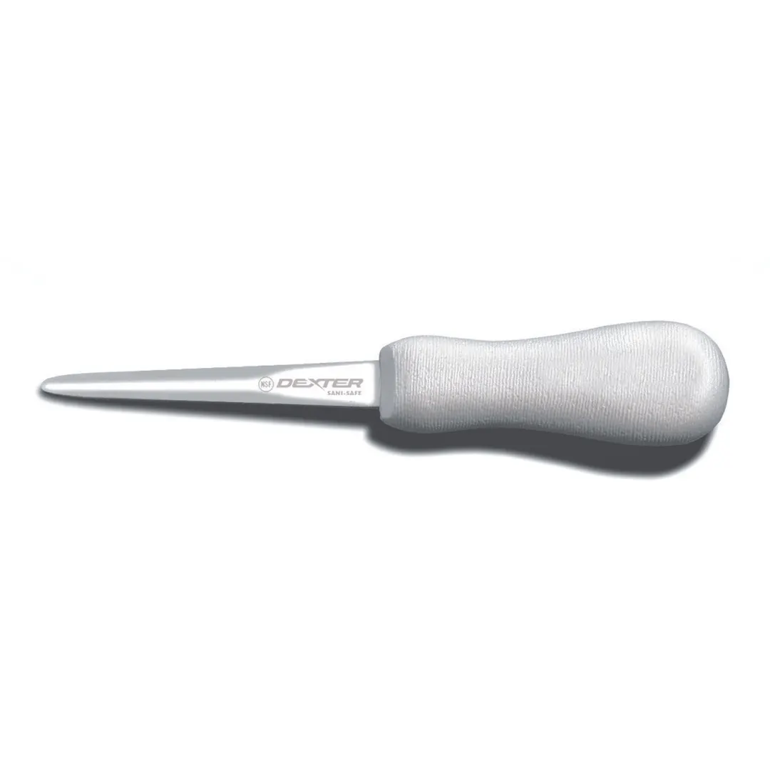 Dexter 10833 Sani-Safe 4" Oyster Knife, Steel Blade, White Polypropylene Handle – NSF