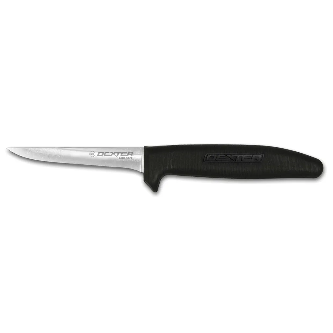 Dexter 11053 SofGrip Boning Knife, 3‑3/4" Blade, High‑Carbon Steel, Black Non‑Slip Handle, Stamped