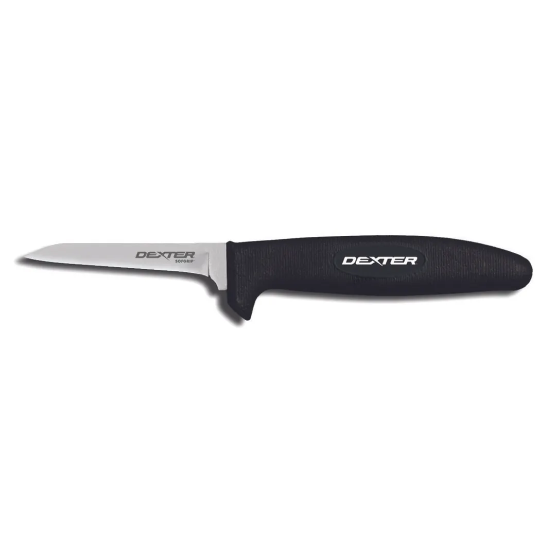 Dexter 11103 Boning Knife, 3-1/4" Point, Stainless Steel Blade, Black Rubber Handle, Made in USA