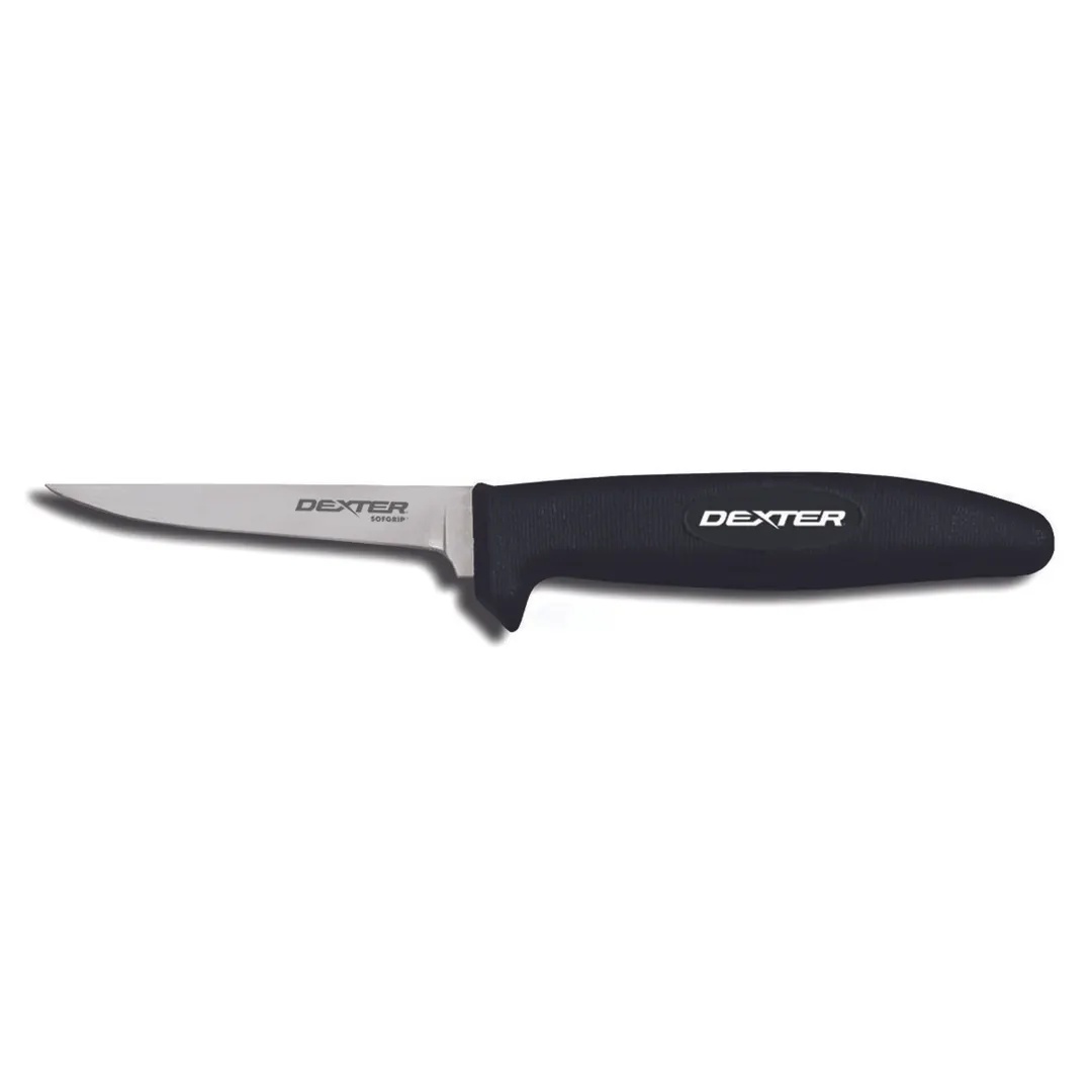 Dexter 11113 Boning Knife, 3-1/2" Blade, High‑Carbon Stainless Steel, Black Rubber Non‑Slip Handle