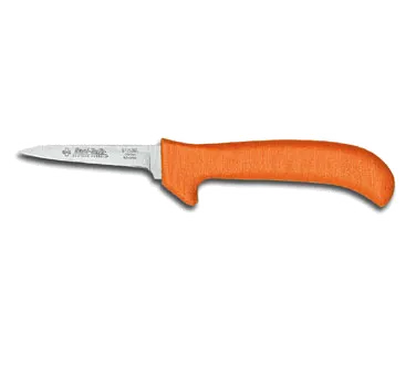 Dexter 11193 Sani‑Safe Deboning Knife 3‑1/4" Clip‑Pt/Hollow Stain‑Free Steel Orange Plastic Handle