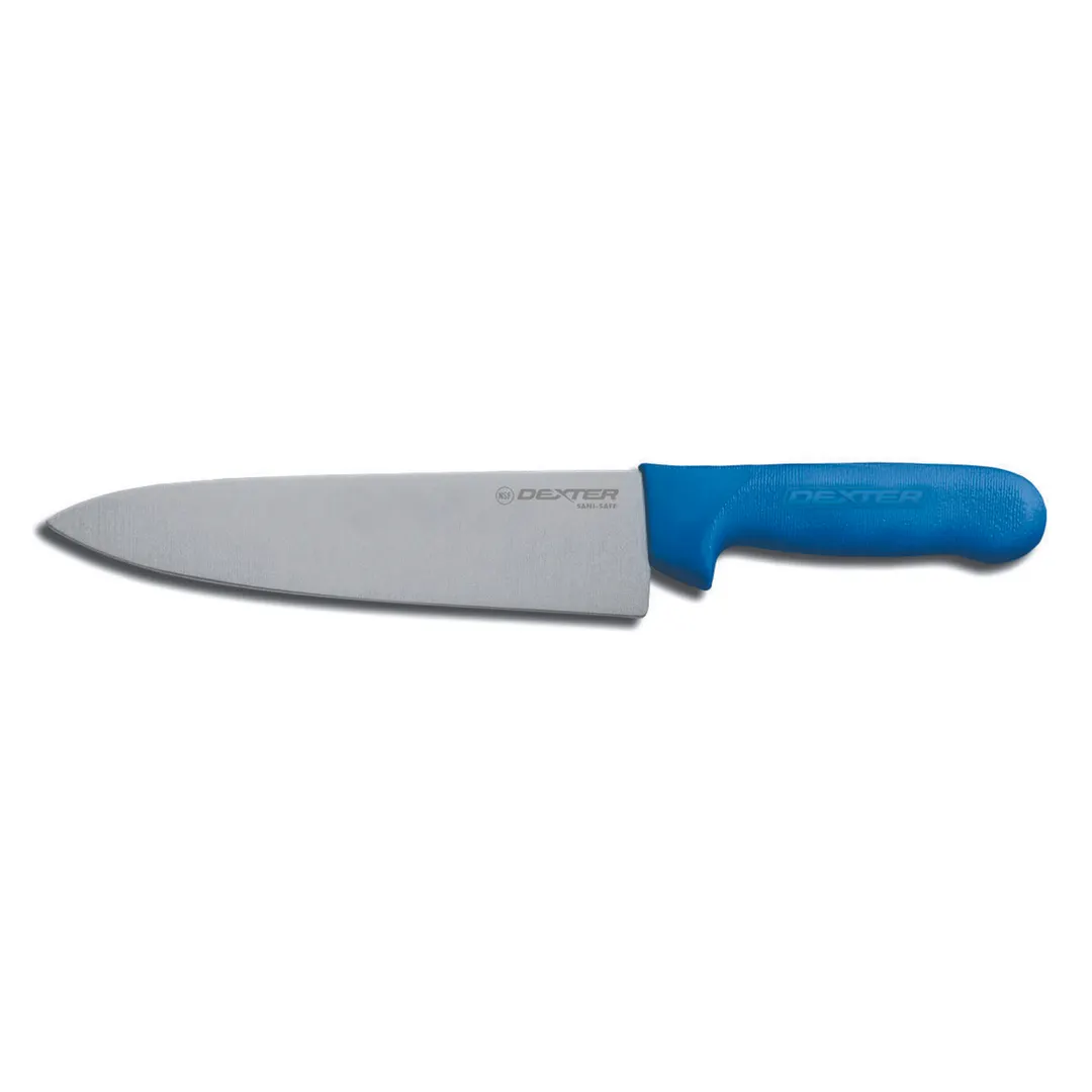Dexter 12433C - 10" Chef Knife, High‑Carbon Stainless Steel, Blue Handle, Sani‑Safe, NSF
