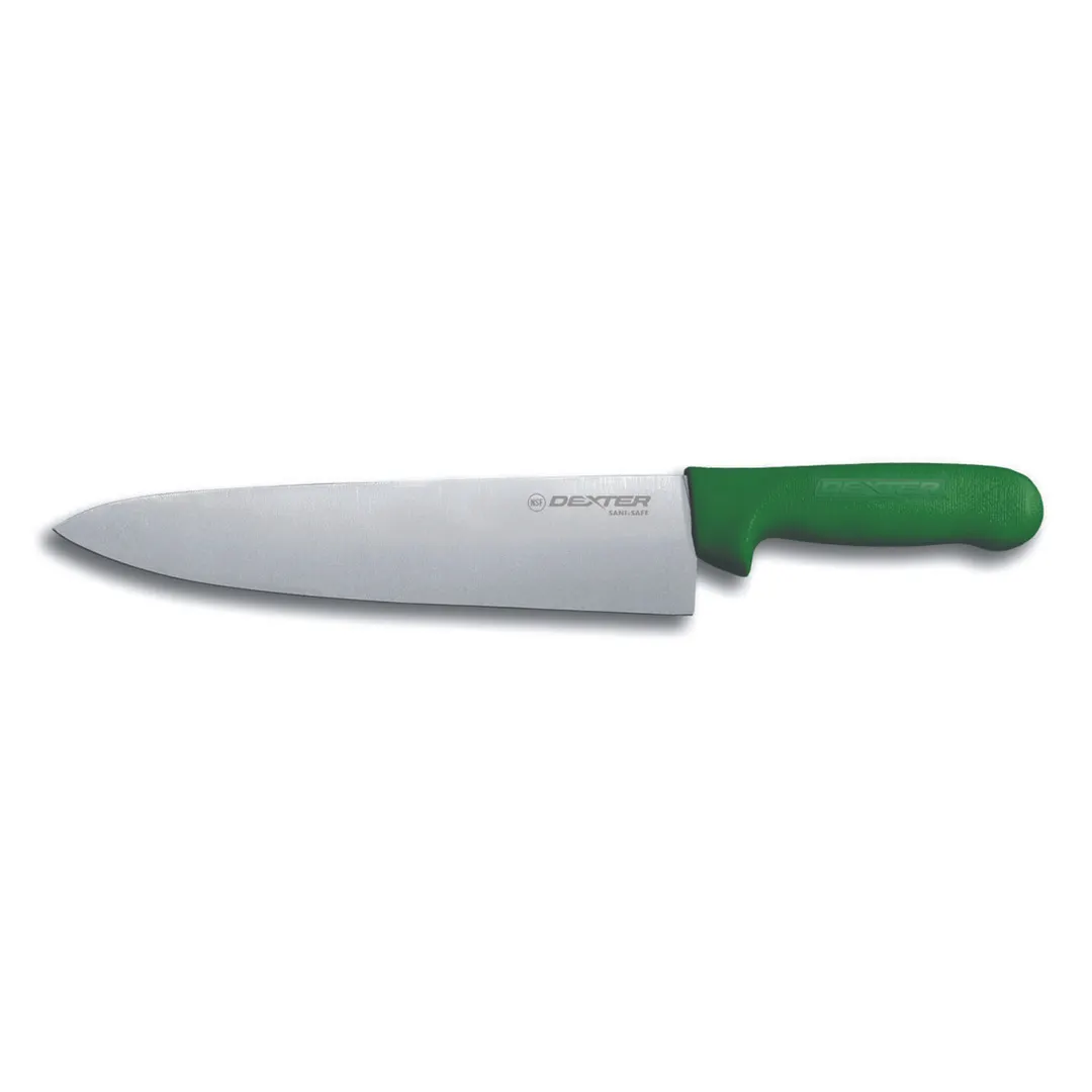 Dexter 12433G Chef Knife – 10" Carbon Steel Blade, Green Handle, Sani‑Safe Stain‑Free, NSF