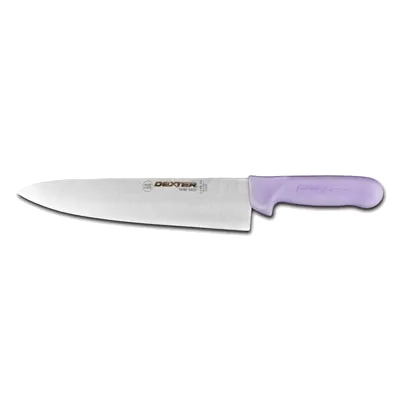 Dexter 12433P Chef Knife - 10" High‑Carbon Blade, Purple Handle, Sani‑Safe Stain‑Free NSF