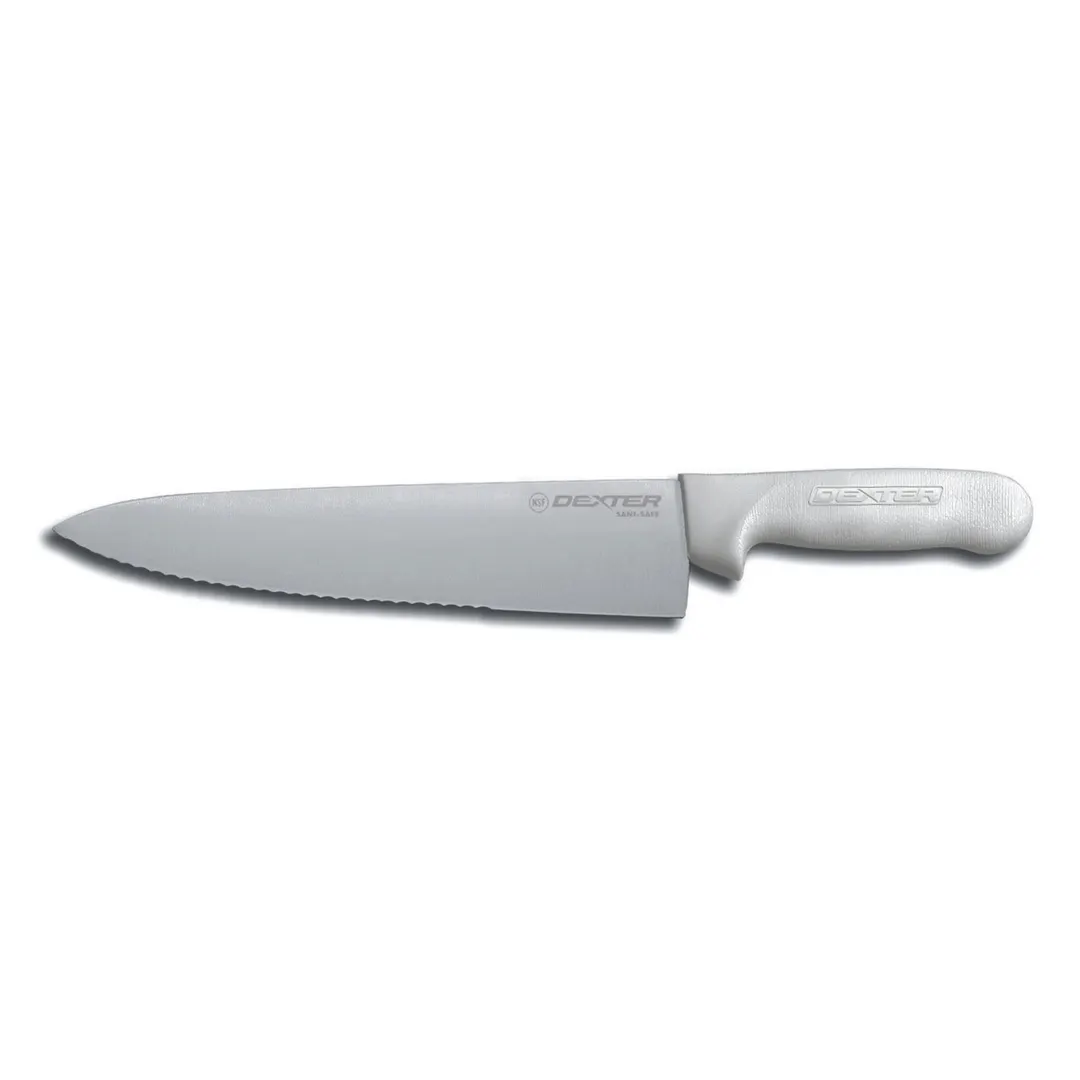 Dexter 12453 Sani‑Safe Chef Knife, 10" Edge, Steel Blade, White Handle, NSF