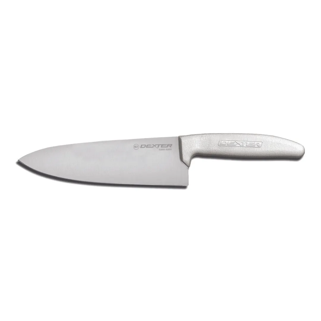 Dexter 12603 - 6" Sani‑Safe Chef Knife, Stainless Steel Blade, White Handle, Stamped, NSF