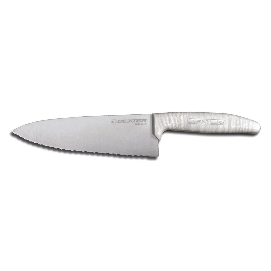 Dexter 12613 - 6" Sani‑Safe Chef Knife, Carbon Steel Blade, White Polypropylene Handle, NSF