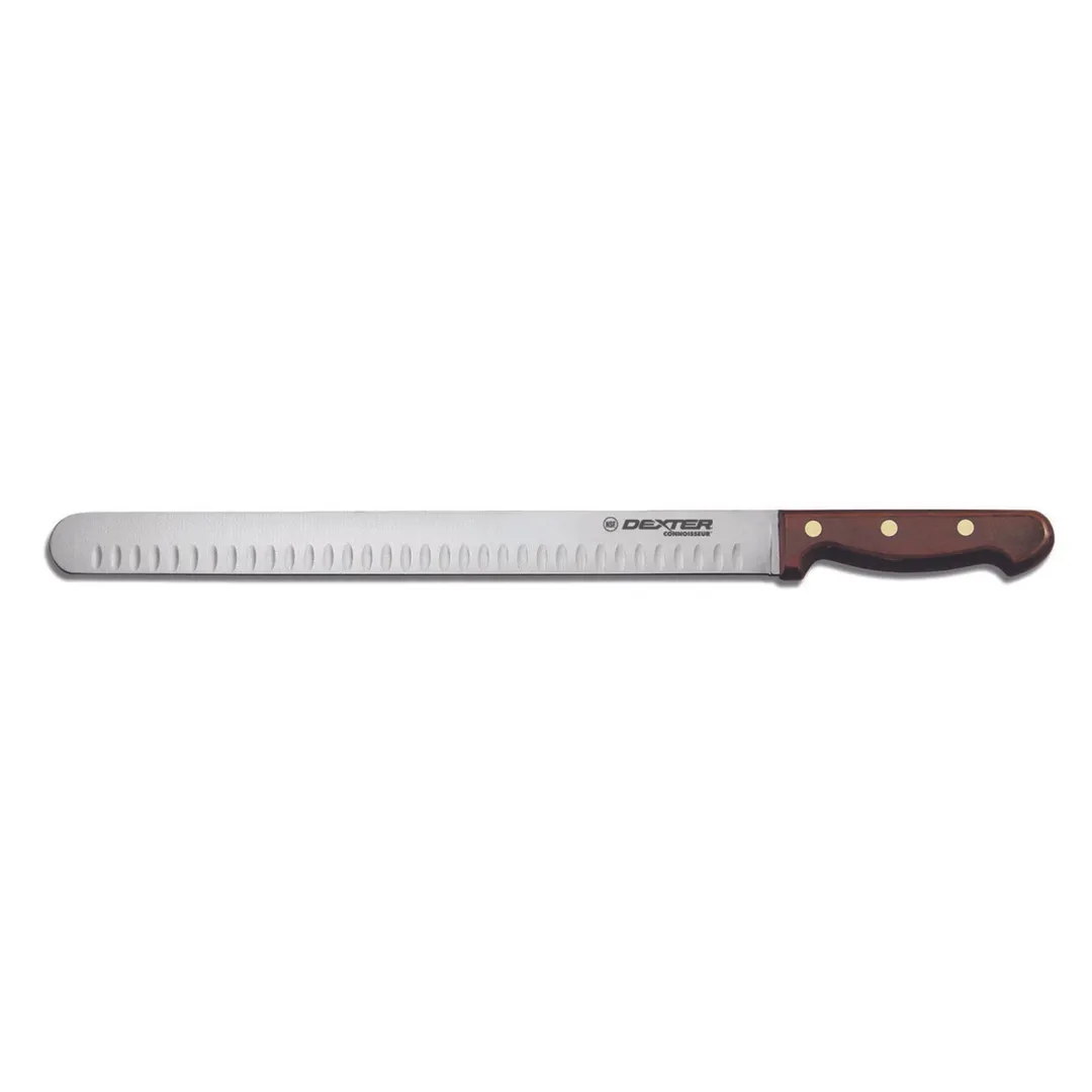 Dexter 13042 Roast Slicer, 14" Duo‑Edge High‑Carbon Steel, Wood Rosewood Handle, NSF, Made In USA