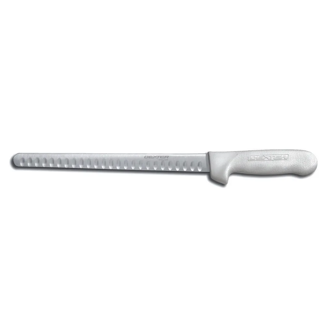 Dexter 13413 Sani‑Safe 10" Duo‑Edge Slicer, Stamped, Steel, White PP Handle, Made in USA