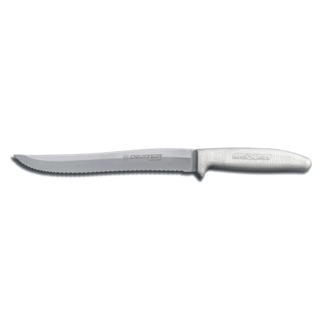Dexter 13483 Utility Slicer, 8" Stamped, High‑Carbon Steel Blade, White Plastic Handle, Made in USA