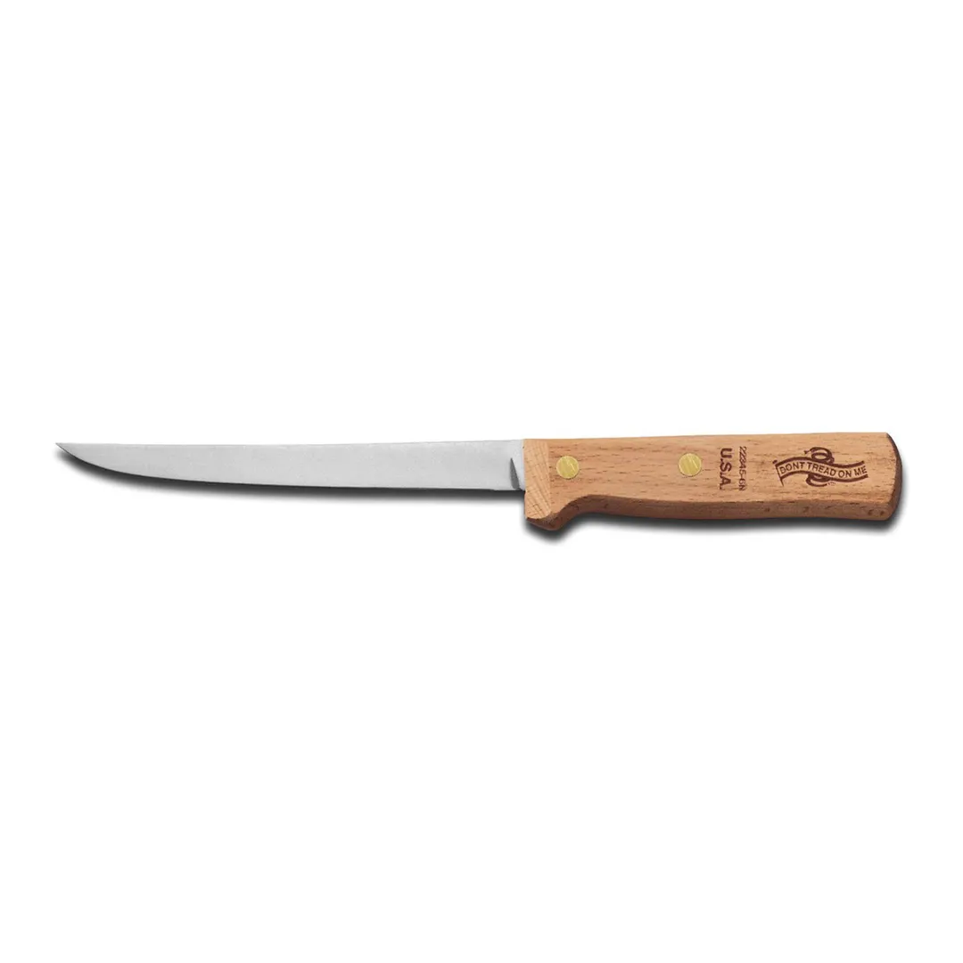 Dexter 1355 Boning Knife, 6" Stiff High‑Carbon Stainless Steel Blade, Wood Beech Handle, 6‑7" Blade