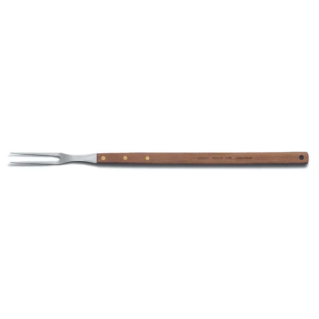 Dexter 14050 22" Broiler Fork, 6½" Stainless Steel Blade, 15½" Beech Wood Handle, Scorched
