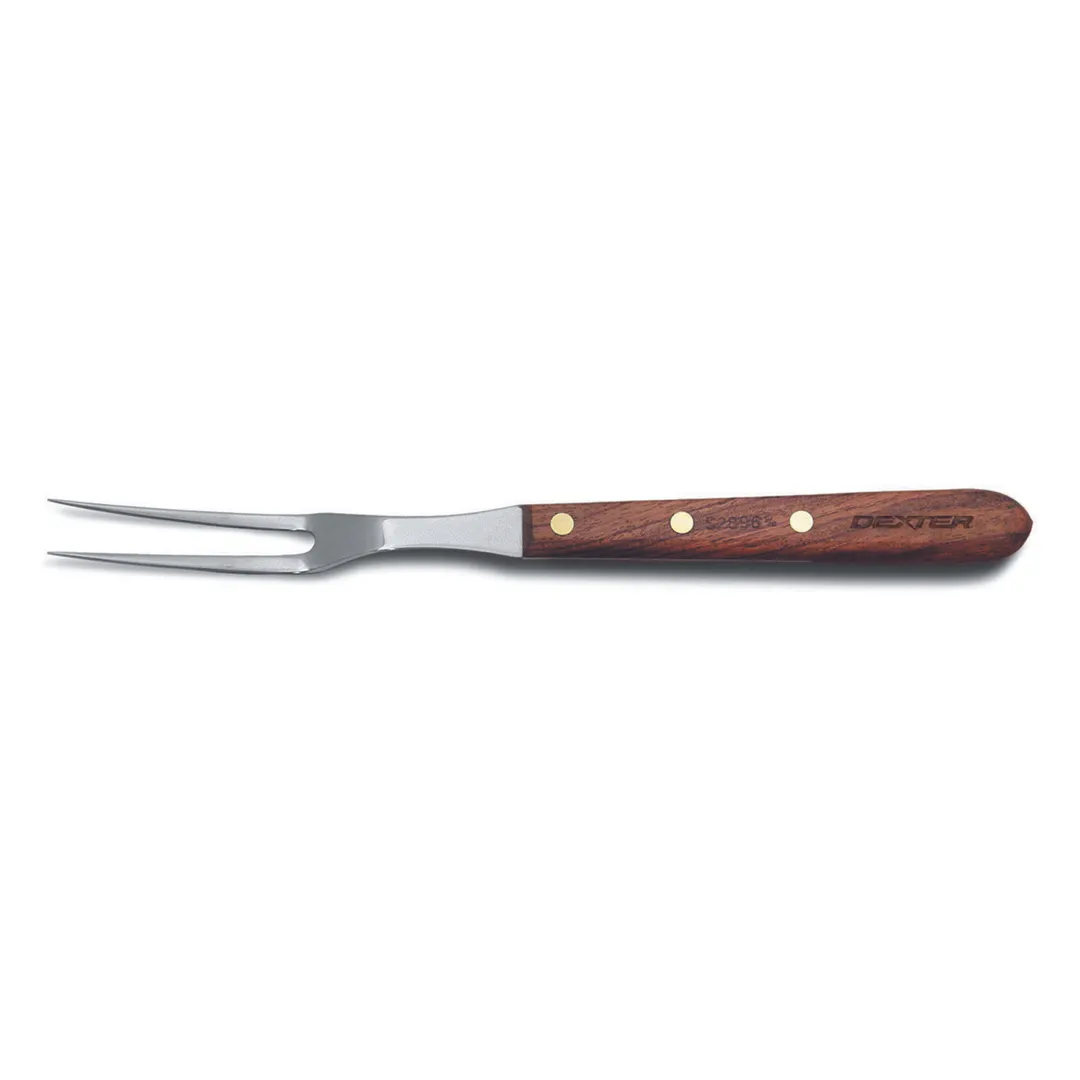Dexter 14090 Cook's Fork, 6½" x 13½", High‑Carbon Steel Tines, Rosewood Handle, Brass Rivets