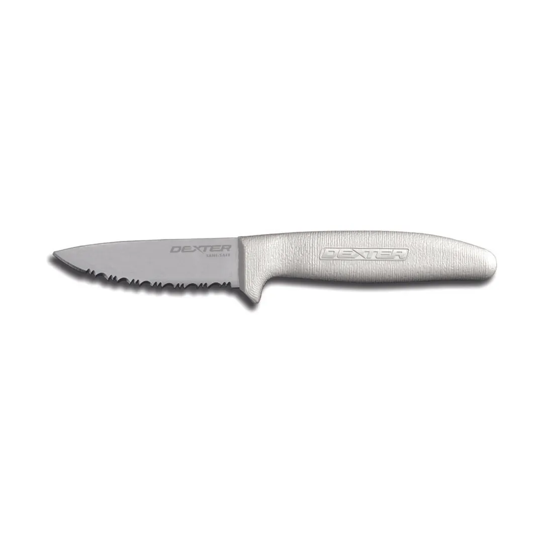 Dexter 15343 Sani‑Safe Utility Knife, 3‑1/2" Blade, DEXSTEEL, White Handle, Made in USA